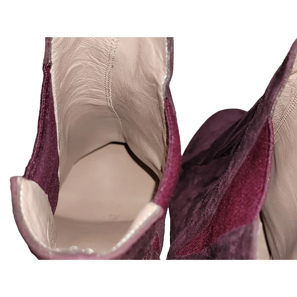 Twin Set Simona Barbieri Burgundy Leather Tassel Heels Shoes Sz 40 EU‎ W/Box